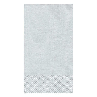 Moiré Paper Guest Towel Napkins in Platinum - 15 Per Package