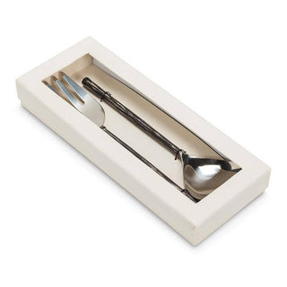 Rustic Black Salad Servers - 11"L - La Cuisine