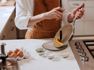 8" Ceramic Clad Frying Pan - Sand - La Cuisine