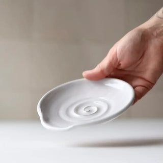 Pottery Spoon Rest, White - La Cuisine