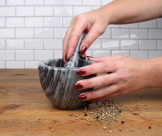 Marble Mortar & Pestle - Gray - La Cuisine