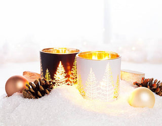 Large White/Gold Tree Tealight-4"H-79 - La Cuisine