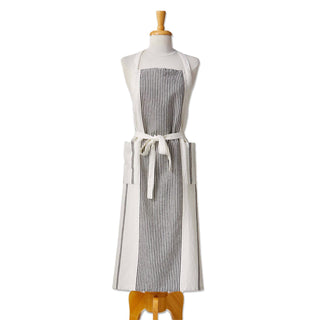 Black And Ivory Stripe Apron - La Cuisine