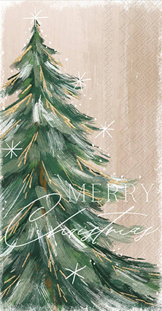 Painterly Tree Gilded Christmas Paper Guest Towels,  Pkg/16 - La Cuisine