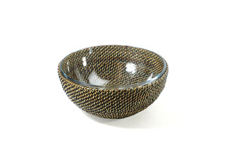 Round Basket w/9" Glass Bowl Insert