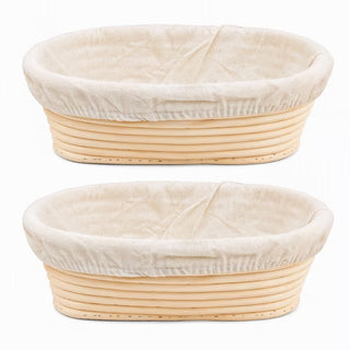 Lg Oval Proofing Basket Liner 2/ST 40x16x7.5cm