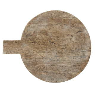 Stassi Gray Travertine Round Serving Board, Set/2 - La Cuisine