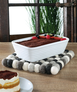"Grigio" Virgin Wool Trivet, Square - La Cuisine