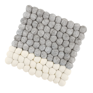 "Lana Due" Wool Trivet, Square, Gray/White - La Cuisine