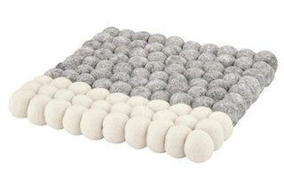 "Lana Due" Wool Trivet, Square, Gray/White - La Cuisine