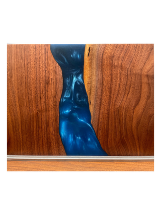 12X16" Resin/Wood Charcuterie Board - Blue Epoxy