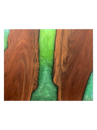 16X20" Resin/Wood Charcuterie Board - Green Epoxy