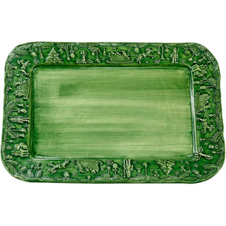 Fiabe di Natale Rectangular Platter - Green