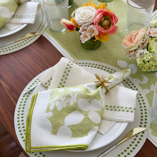 Fleur de Lin Green 90” Runner - La Cuisine