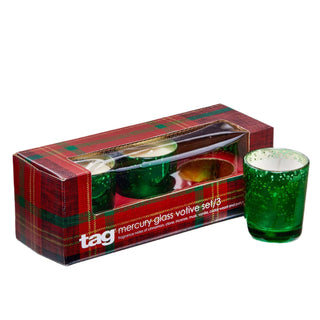 Christmas Fir Mercury Votive Candle, Set/3 - La Cuisine