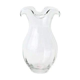 Hibiscus Glass Clear Vertical Fluted Medium Vase - La Cuisine