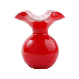 Hibiscus Glass Red Small Fluted Vase - La Cuisine