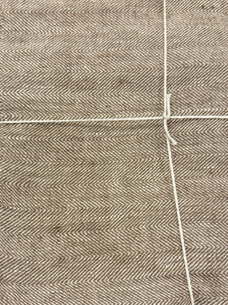 Linen Tablecloth Choco Chevron, Herringbone Weave - La Cuisine