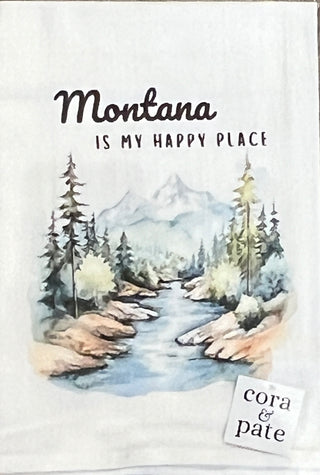 Happy Place Mountain Stream, MT - Flour Sack Towel