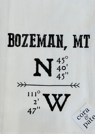 Bozeman MT Latitude Flour Sack Towel