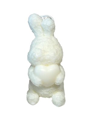 Easter Bunny Egg Candle, Greek Easter Candle Unscented Rose Bunny Holding Heart