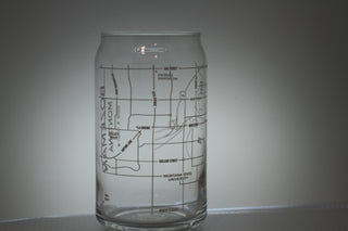 Beer Can Glass, Bozeman MT Map, 16oz