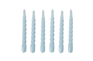 Denim Twisted Taper Candles, Set/6