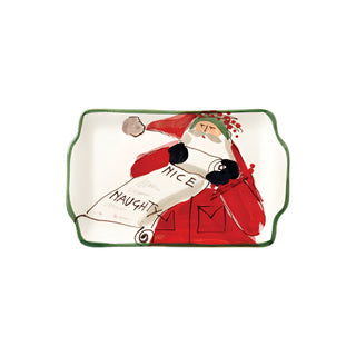 Old St. Nick Rectangular Plate - Naughty or Nice - La Cuisine