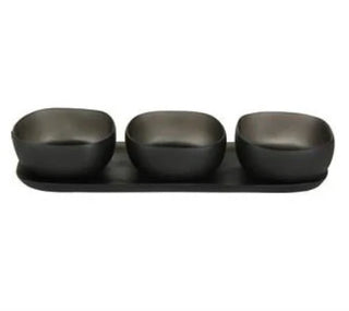 Cuadrado Serving Bowl Trio - Grey - La Cuisine