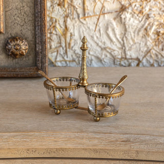 Vintage Style Salt Cellar with Spoons - La Cuisine