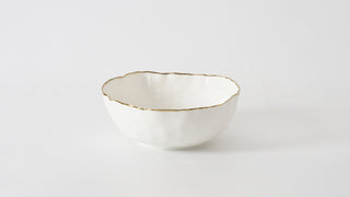 Portofino Medium Bowl, White/Gold - La Cuisine