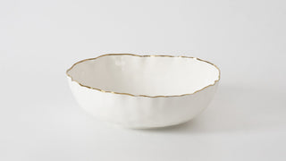 Portofino Large Bowl, White/Gold - La Cuisine