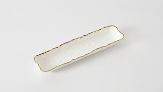 Portofino Cracker Tray, White/Gold - La Cuisine