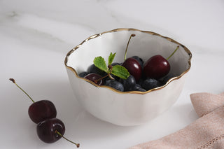 Portofino Snack Bowl, White/Gold