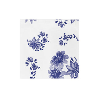 Papersoft Napkins Blue and White Floral Cocktail Napkins, Pkg/20 - La Cuisine