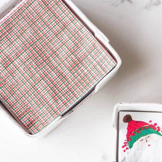 Papersoft Napkins, Plaid Green & Red Dinner (Pack/20) - La Cuisine