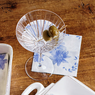 Papersoft Napkins Blue and White Floral Cocktail Napkins, Pkg/20 - La Cuisine