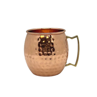 Shiny Hammered Copper Mug