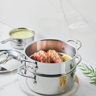 ProBond Luxe 3 QT Covered Soup Pot & Steamer Insert With Side Handles, Set/3 - La Cuisine