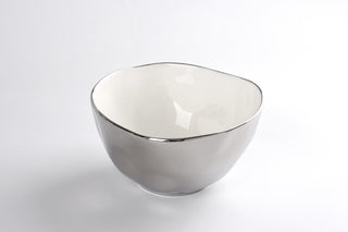 Thin & Simple Large Bowl, White/Titanium