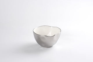 Thin & Simple Small Bowl, White/Titanium - La Cuisine