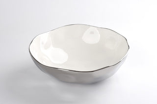 Thin & Simple Wide Bowl, White/Titanium