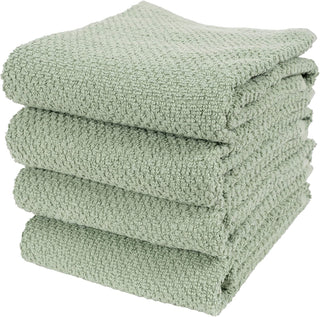 Popcorn Terry Towels, French Green Set/4