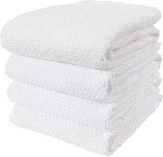 Popcorn Terry Towels, White Set/4 - La Cuisine