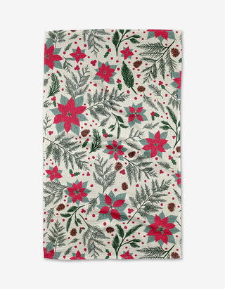 Woodland Poinsettia Tea Towel - La Cuisine