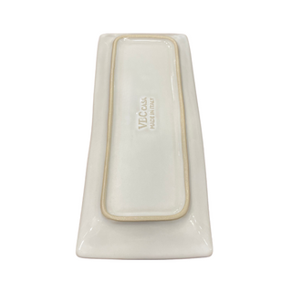 Oblong Stoneware Platter, Small White - La Cuisine