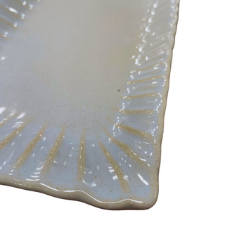 Oblong Stoneware Platter, Medium Light Blue - La Cuisine