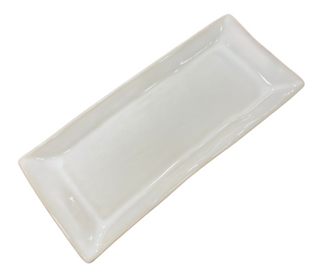 Oblong Stoneware Platter, Medium - White - La Cuisine