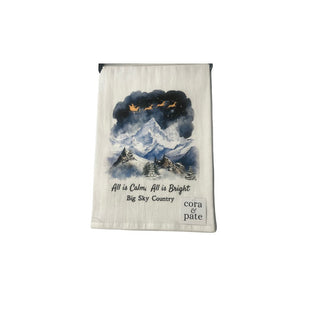 Snowy Mountain Christmas Eve Flour Sack Towel - La Cuisine