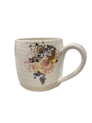 Floral Mug w/ Real Gold Detail - La Cuisine